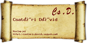Csatári Dávid névjegykártya